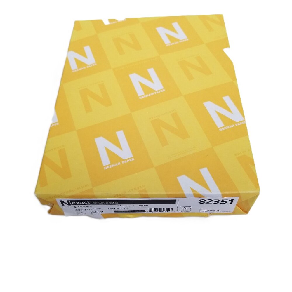 Neenah Exact Vellum Bristol Cardstock Green 67 lb 250 Sheets 8.5x11 Crafts